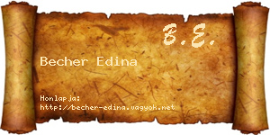 Becher Edina névjegykártya
